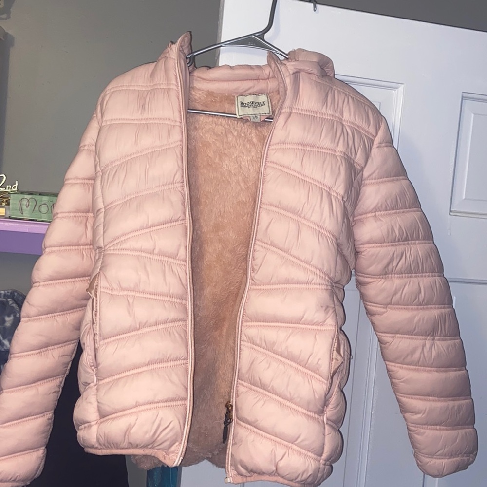 large pink bubble jacket (fleece lined)